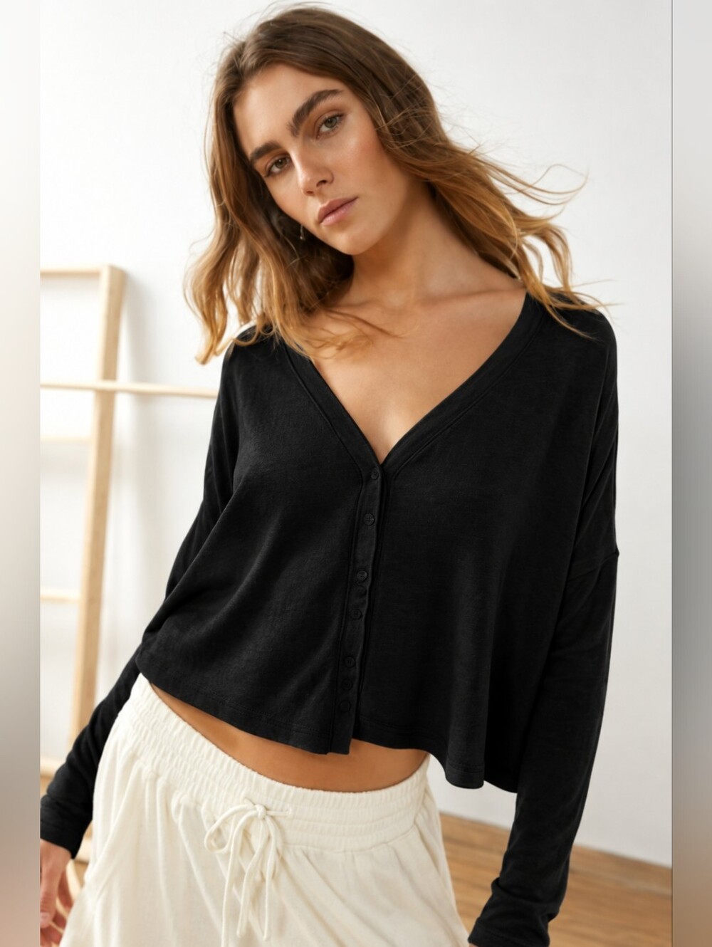 NEW Urban Outfitters S Bounce Plush Chloe Button Up Cardigan Top Out From Under